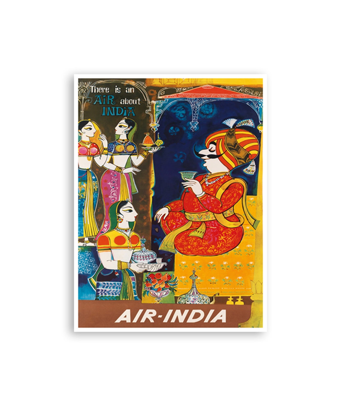 India Royal Maharaja Air India Vintage Airline Travel Poster