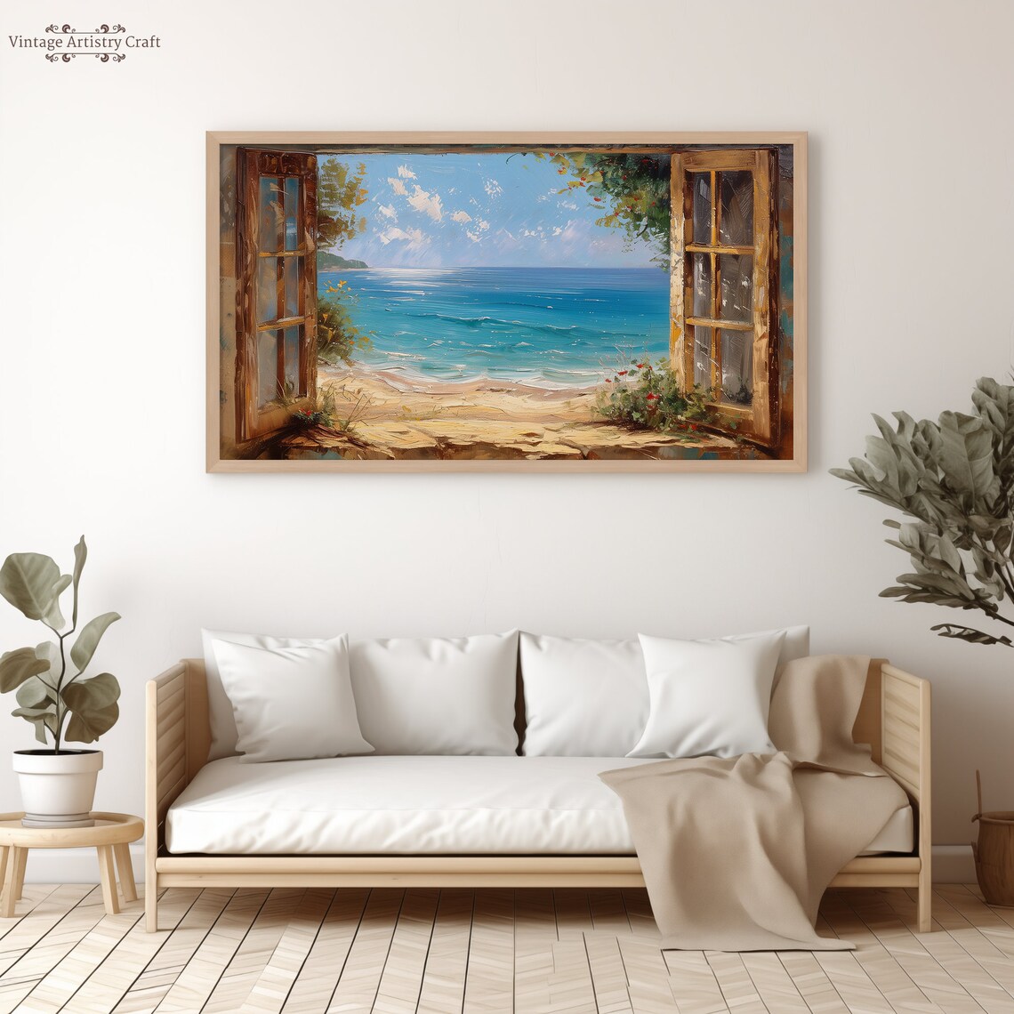 Vintage Seaside House View Travel Poster - Image 4