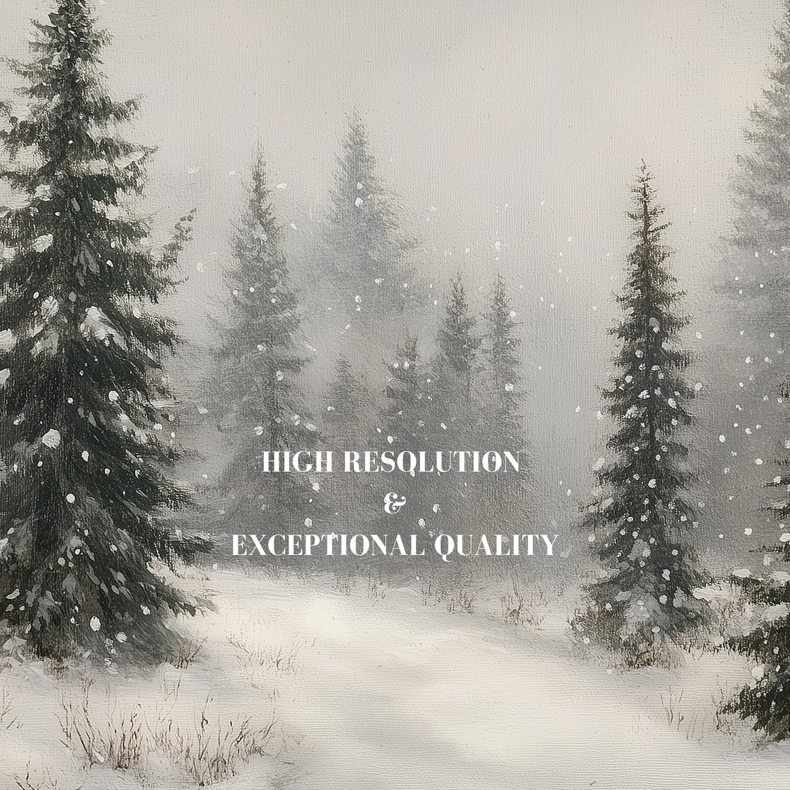 Snowy Pine Forest Winter Wonderland Christmas Painting Poster - Image 7