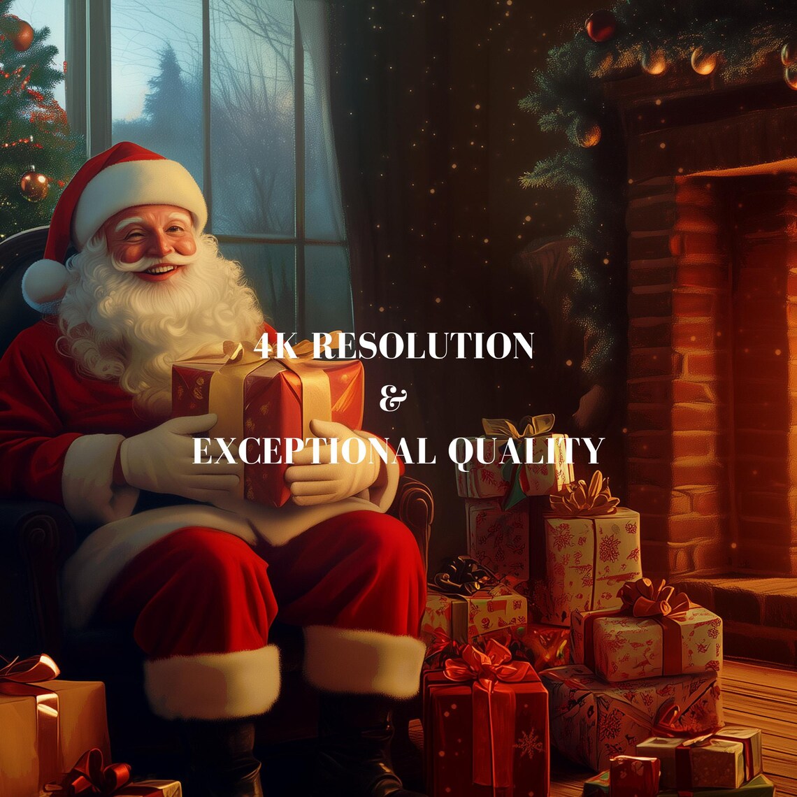 Winter Frame Tv Art Warm Cozy Christmas Fireplace Santa Gifts Moody Farmhouse Tv Decor Vintage Painting 4k Instant - Image 7