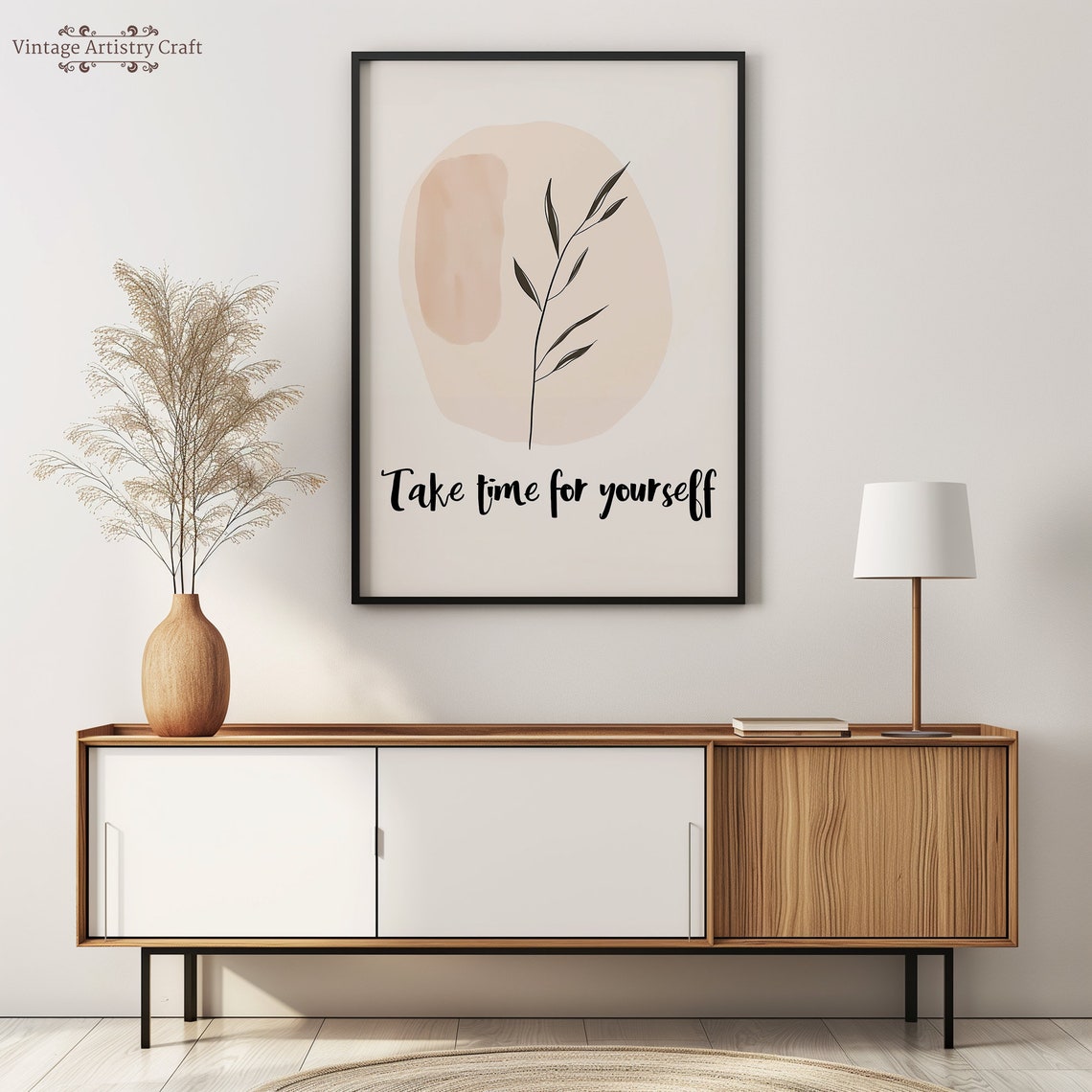 Take Time For Yourself Minimalist Botanical Self Care Poster - Image 3