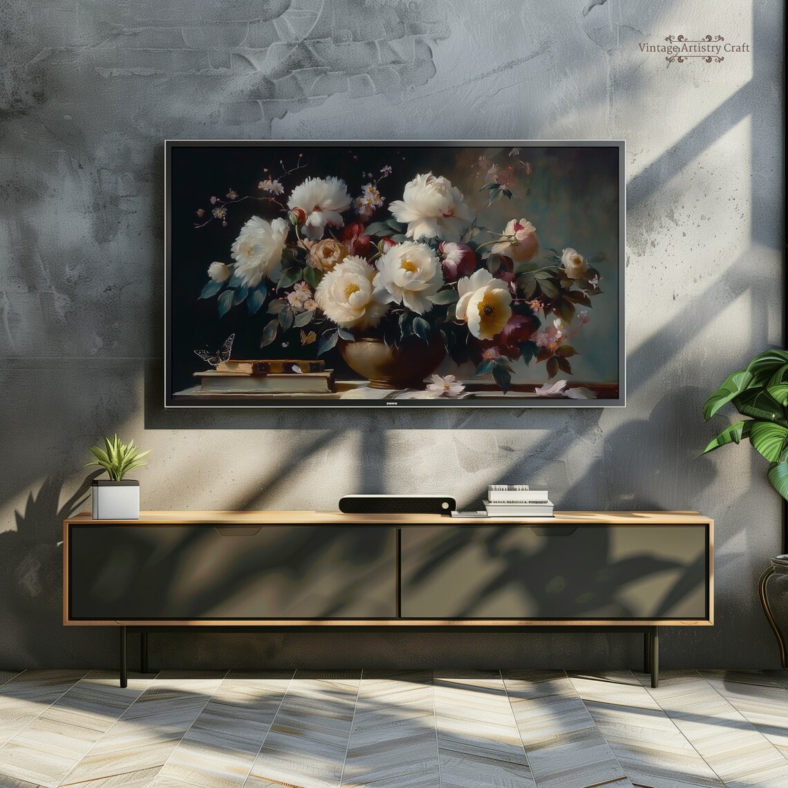 Moody Floral Still Life, Vintage Meadow Art Print - Image 3