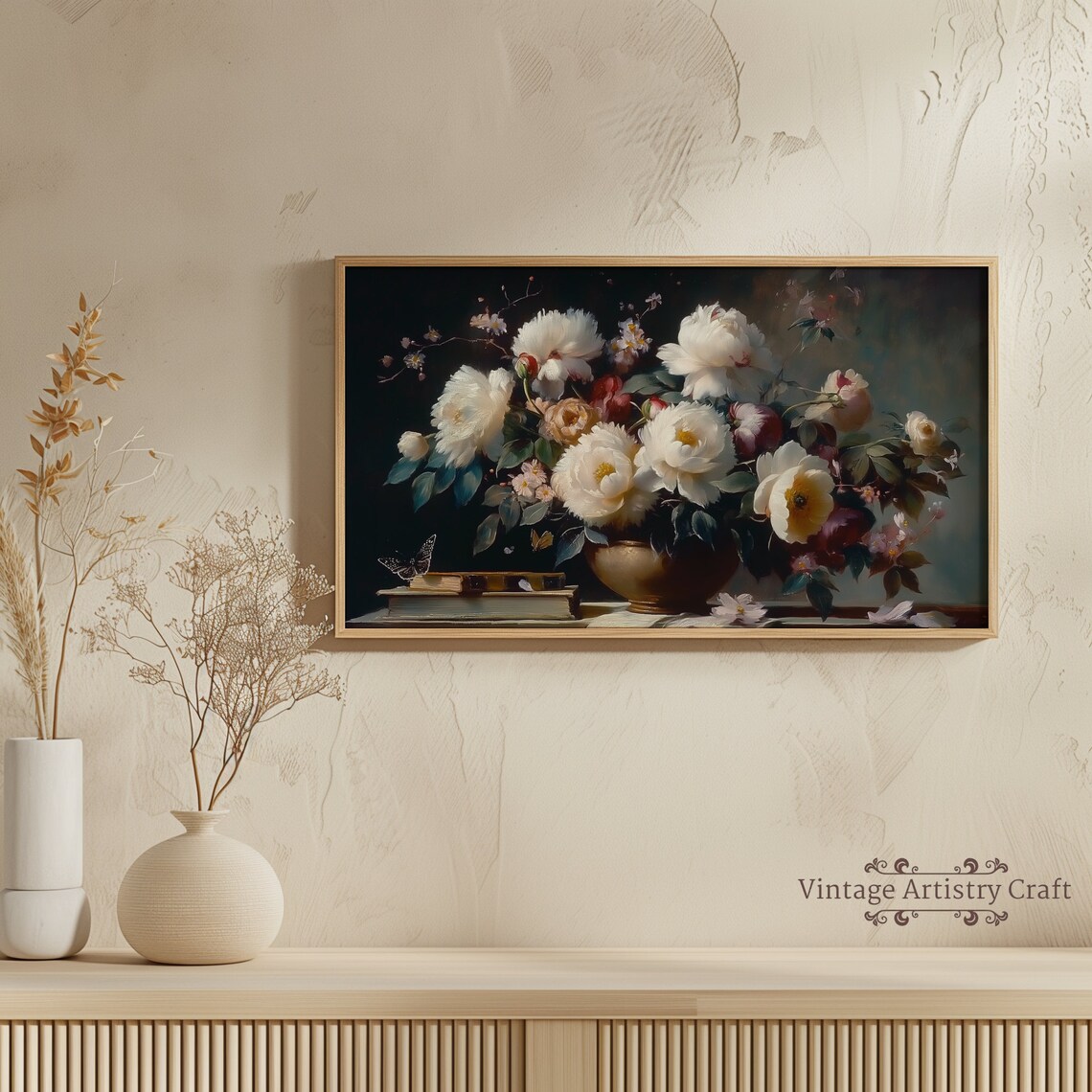 Moody Floral Still Life, Vintage Meadow Art Print - Image 7