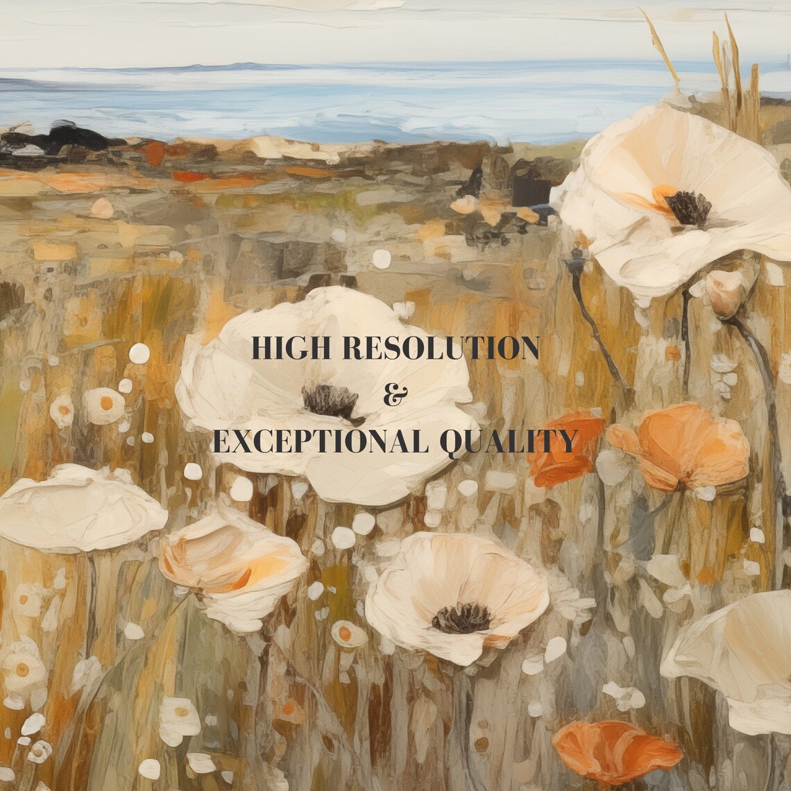Vintage Fall Wildflower Field Landscape Art Print - Image 7