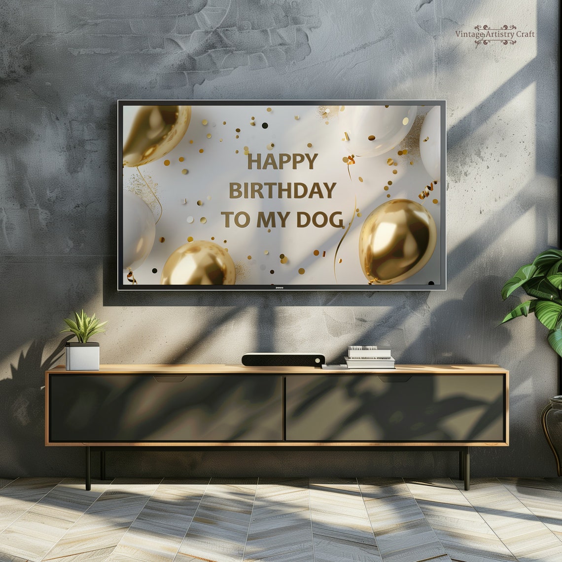Happy Birthday Maya Gold Balloons Personalized Name TV Art Poster - Image 4