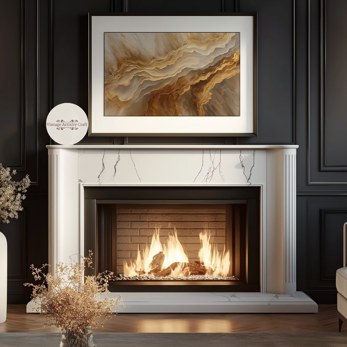 Texture Frame TV Modern Abstract Oil Painting Art - Image 5
