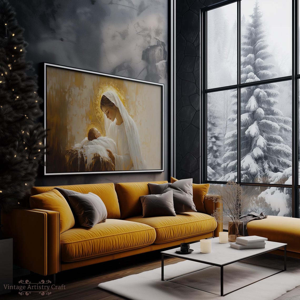 Madonna And Child Holy Infant Golden Halo Sacred Christmas Poster - Image 4