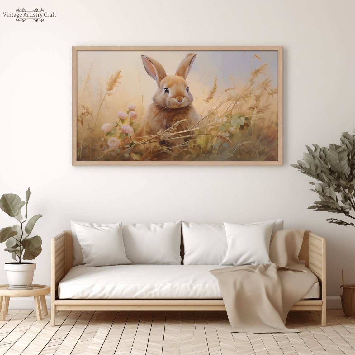 Brown Bunny Rabbit In Golden Wheat Field Spring Meadow Poster - Image 4