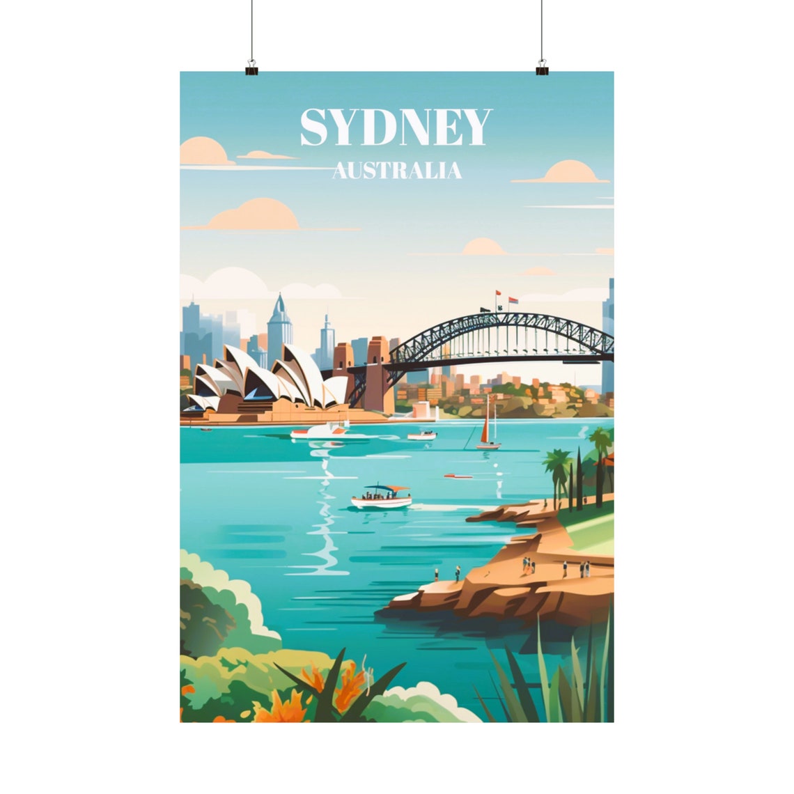 Sydney Travel Print Australia Art Poster Home Decor Wall City