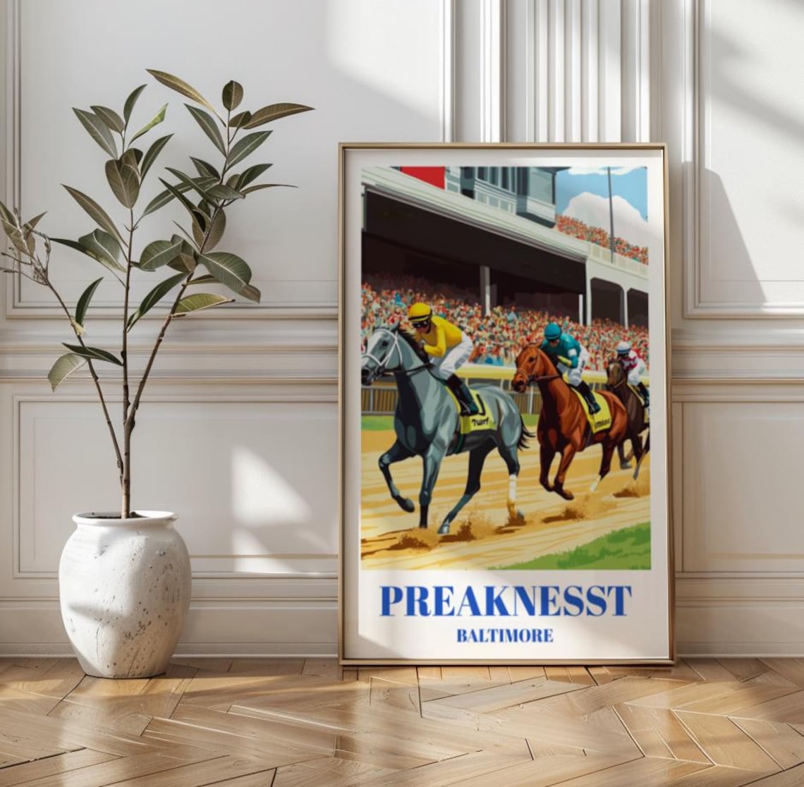 Preakness Stakes Vintage Horse Racing Art Print