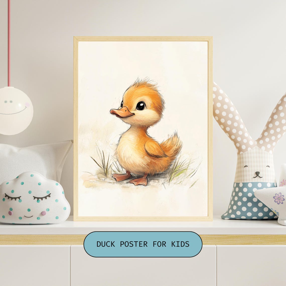 Charming Baby Duckling With Soft Golden Feathers Nursery Poster