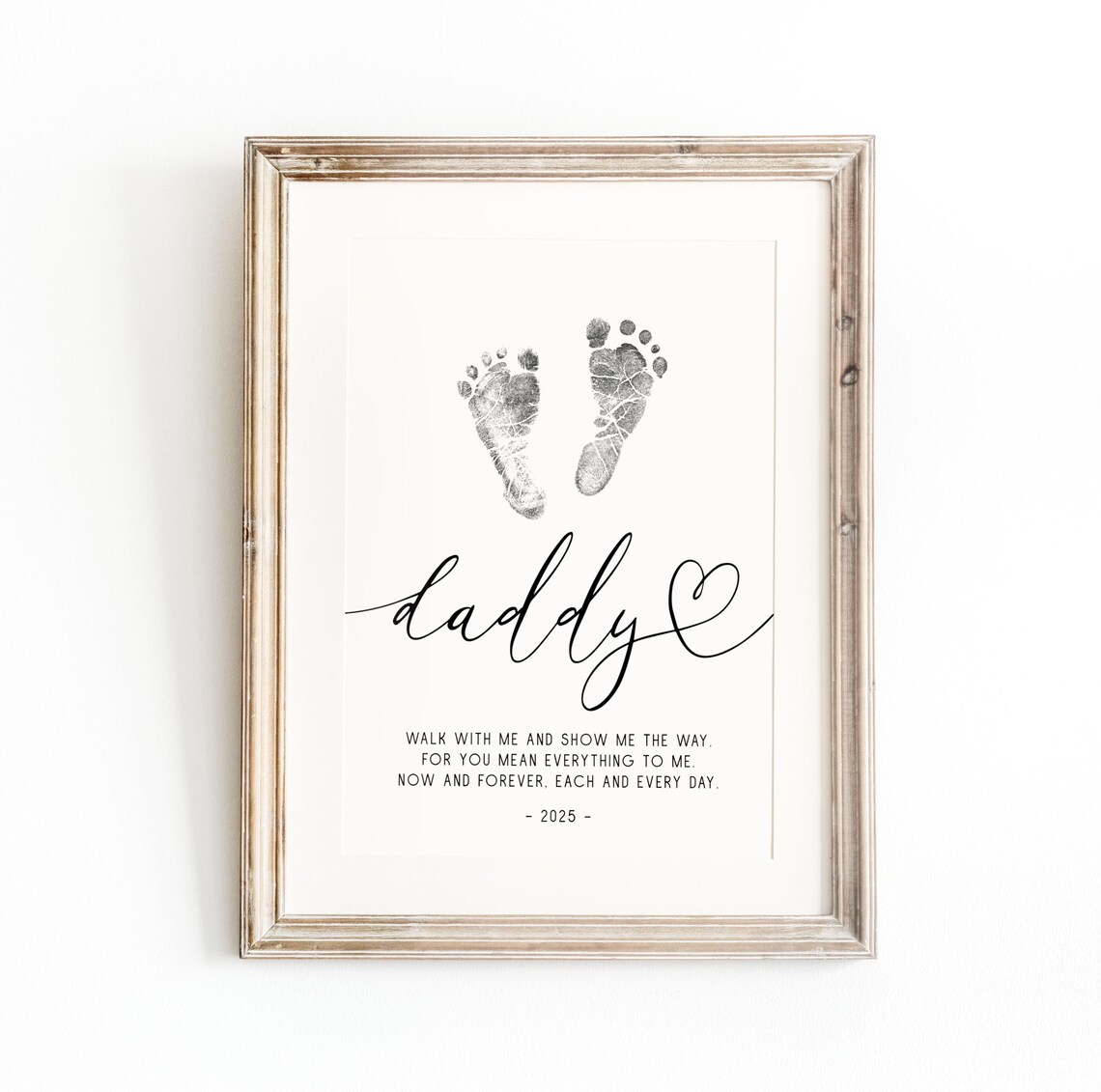 Fathers Day Footprint Art, Gift for Dad
