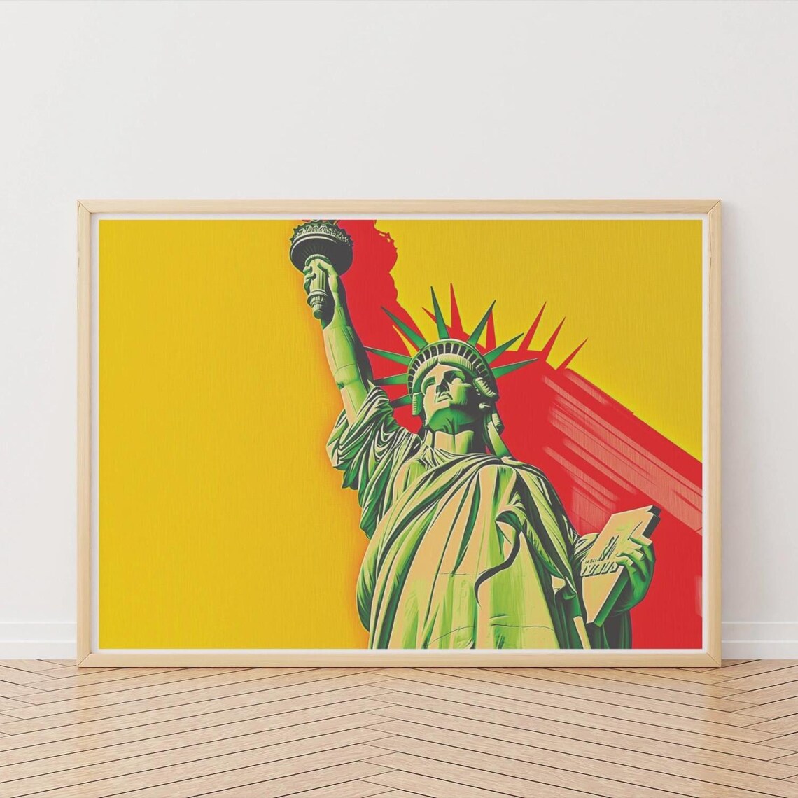 Statue Of Liberty Pop Art Bold Yellow Red New York City Poster