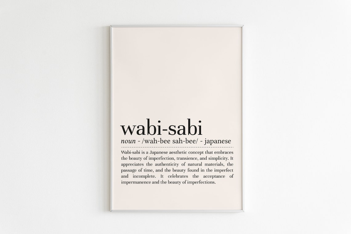 Wabi Sabi Japanese Definition Minimalist Philosophy Art Poster