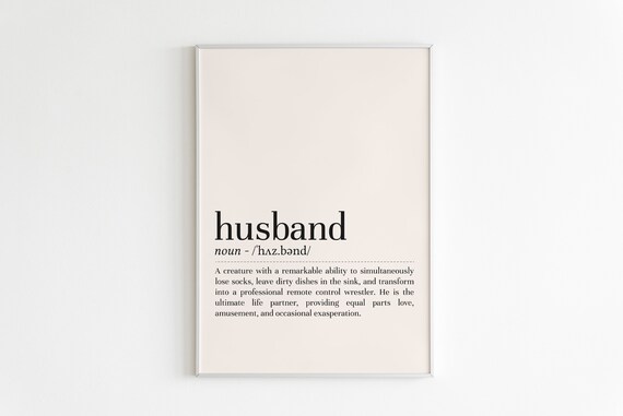 Husband Dictionary Definition Funny Remote Control Wrestler Poster