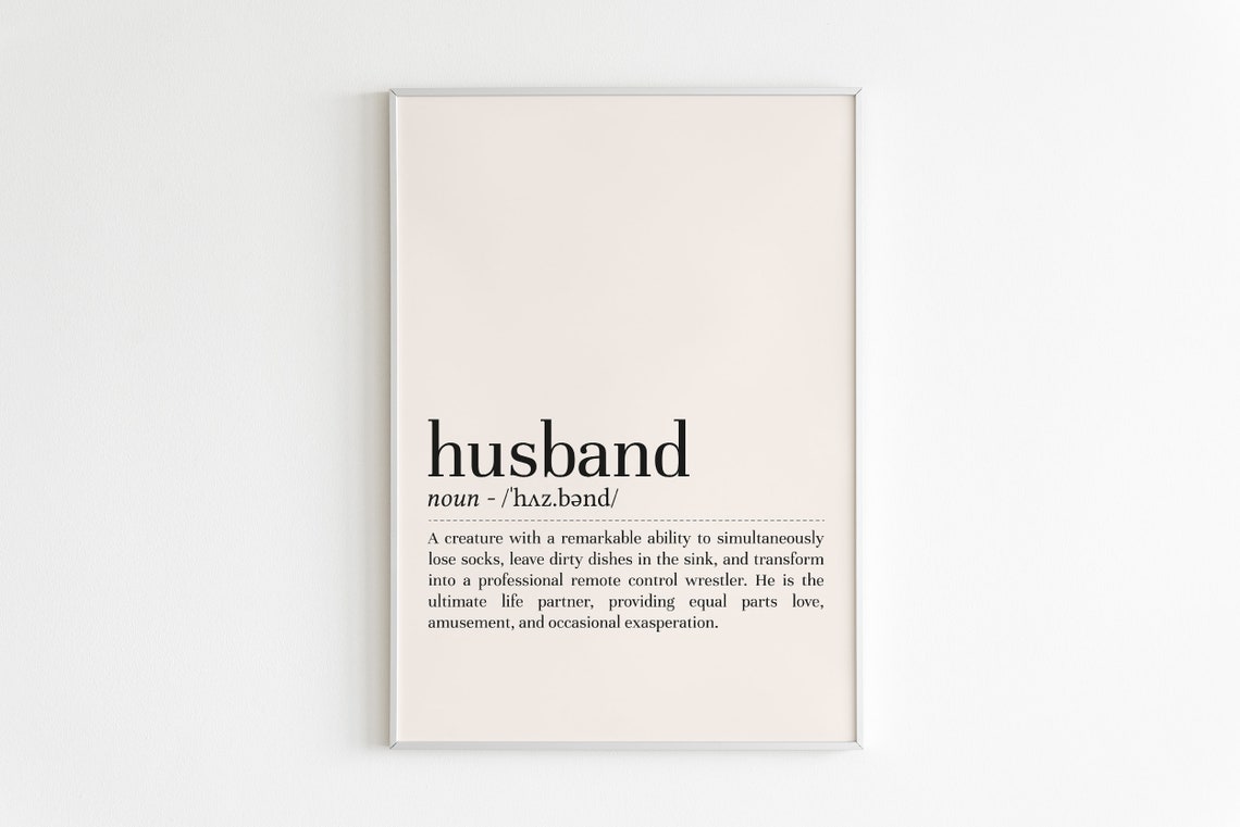 Husband Dictionary Definition Funny Remote Control Wrestler Poster