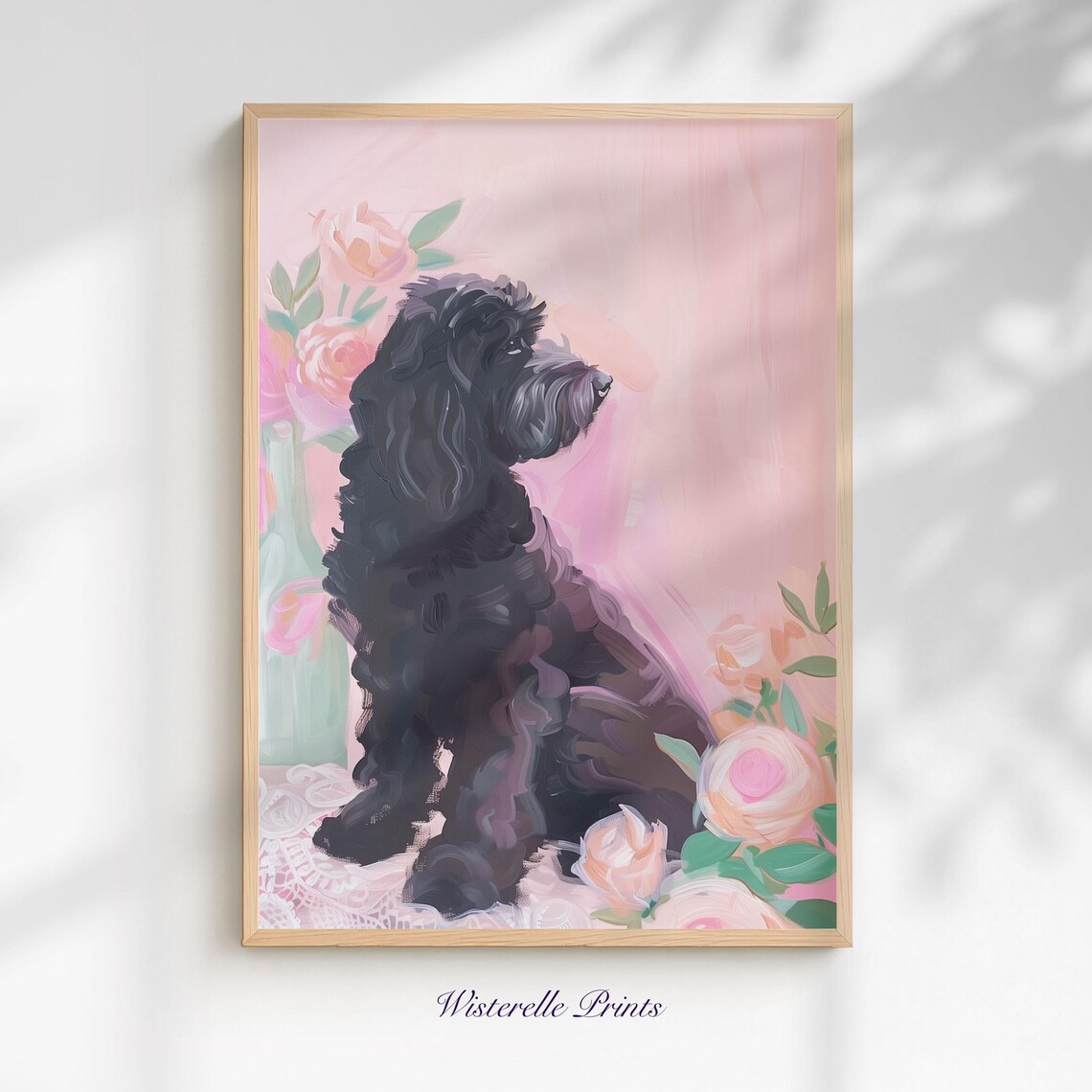 Cockapoo Wall Art Print, Cute Pastel Dog Decor