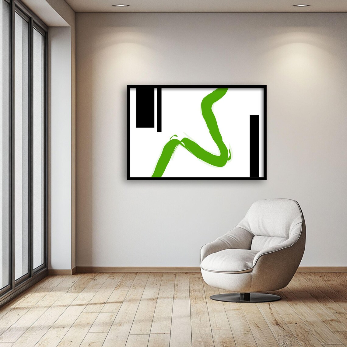 Abstract Minimalist Green Art Print, Zen Decor - Image 2
