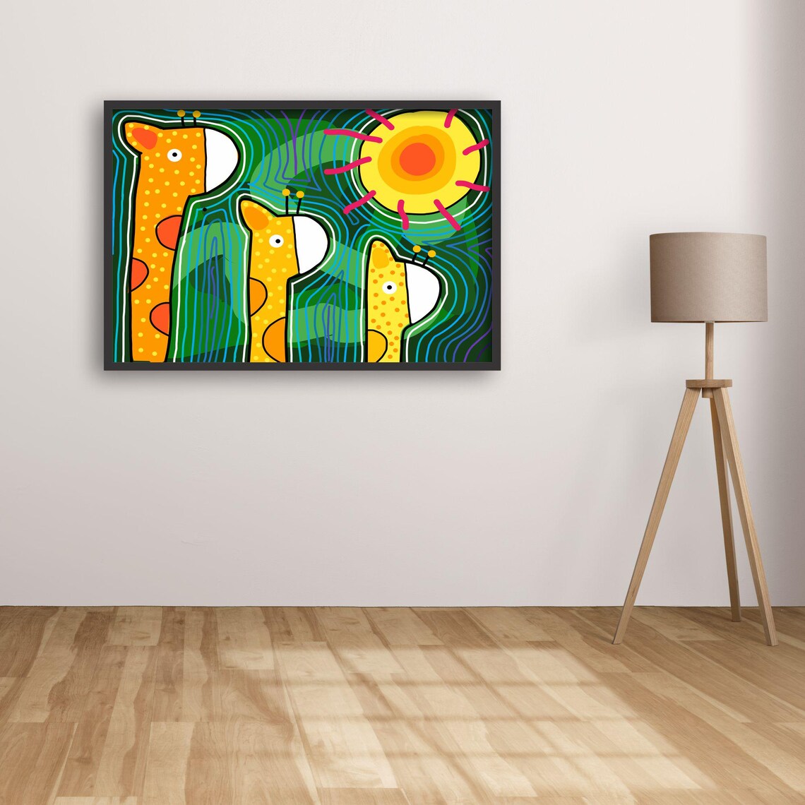 Giraffe Art, Whimsical Animal Wall Art - Image 4