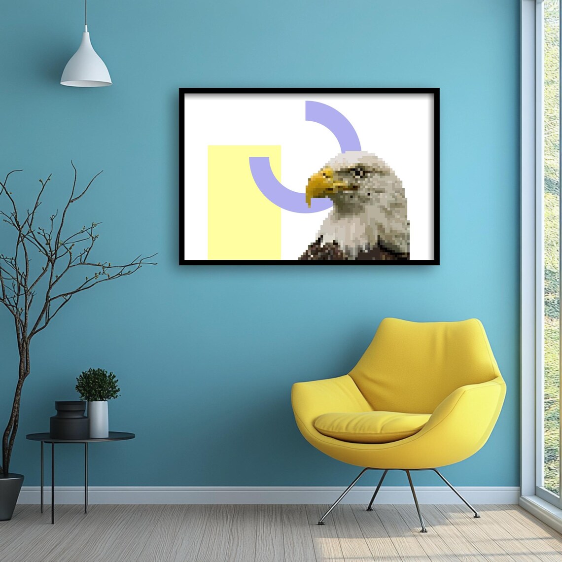 Pixel Pop Art Eagle, Geometric Retro Game Decor - Image 4