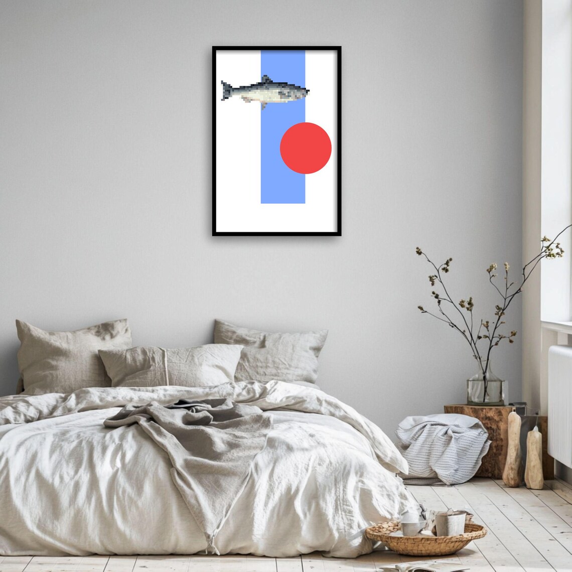 Crane Bird Minimalist Japanese Style Art Print - Image 4