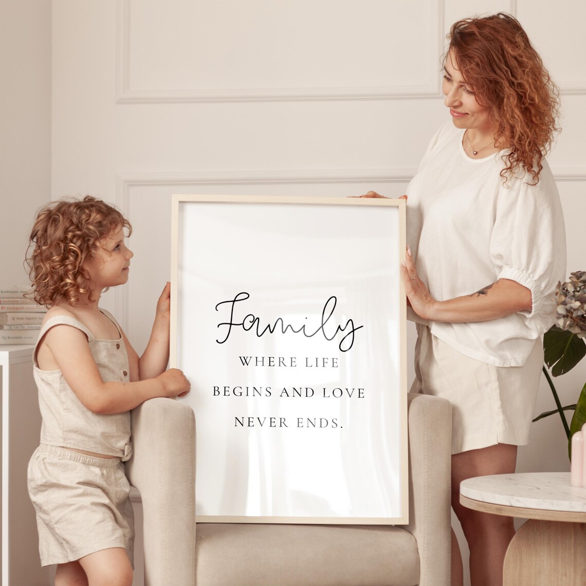Family Where Life Begins Love Never Ends Quote Art - Image 3