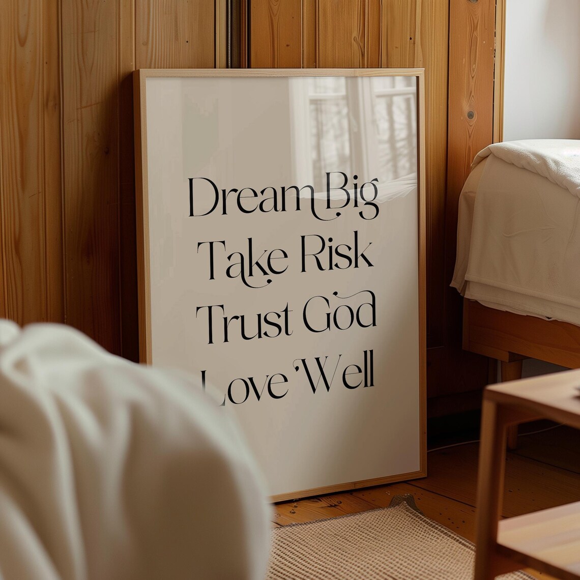 Dream Big Take Risk Trust God Love Well Christian Minimal Serif Poster - Image 2