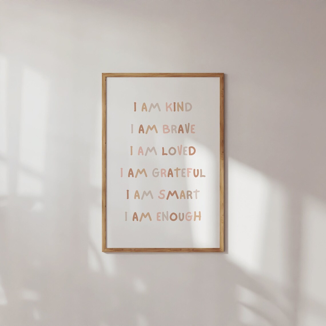 I Am Kind, I Am Brave Nursery Affirmation Wall Art Print
