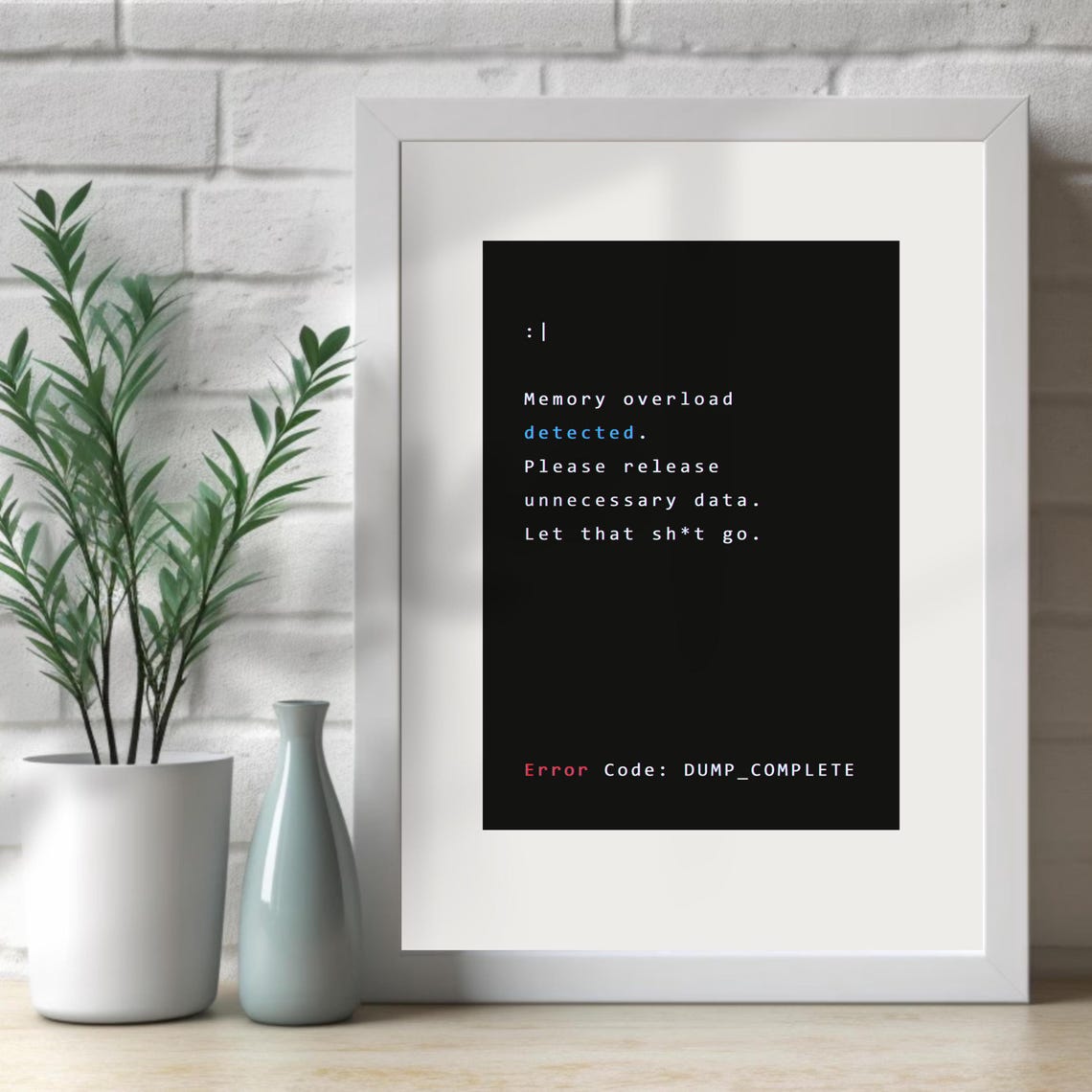 Let That Shit Go Funny Toilet Poster Bathroom Wall Art Tech Humor Bathroom Decor Vertical Snarky Wall Art Error Style Print - Image 3