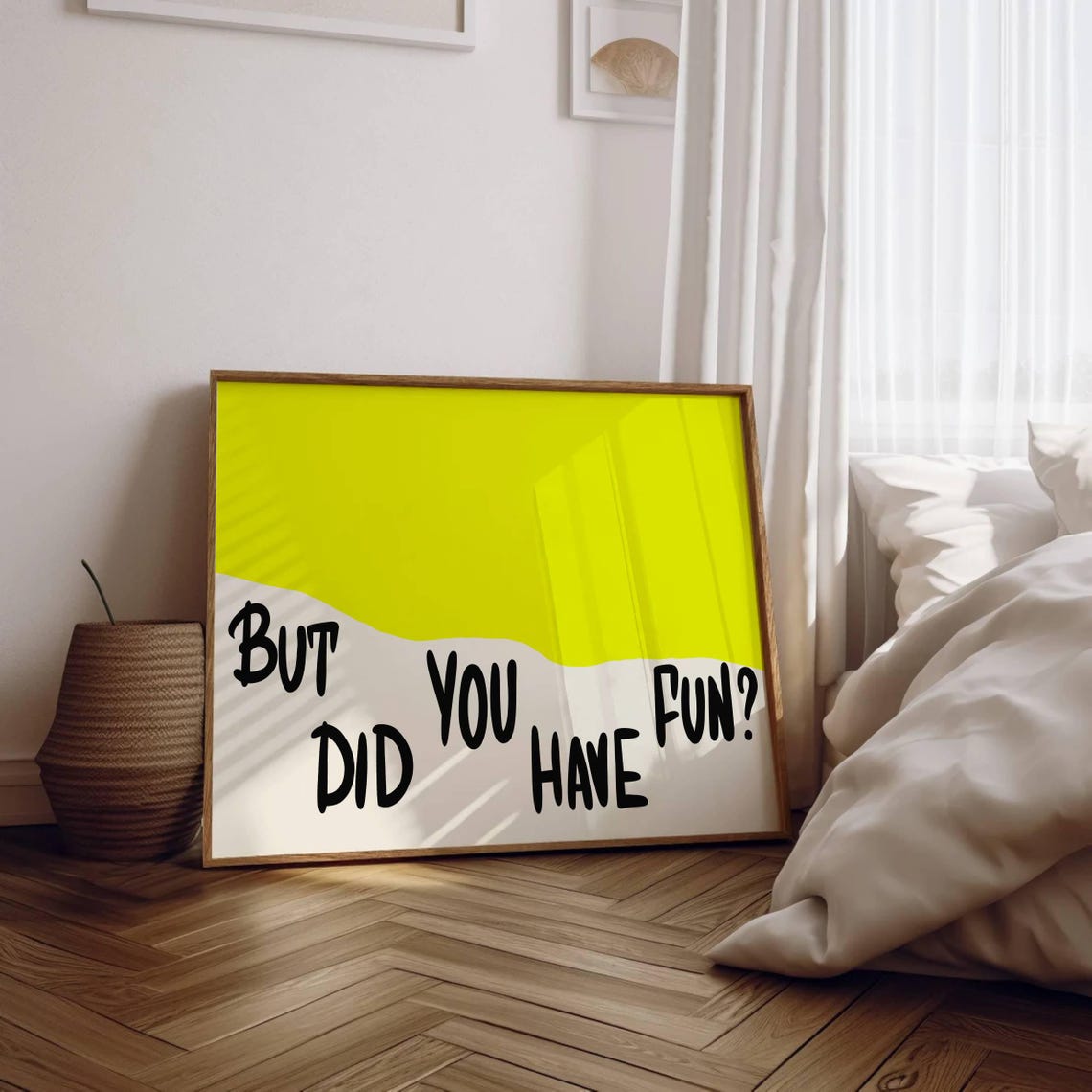 But Did You Have Fun Neon Yellow Quote Bold Typography Poster - Image 3