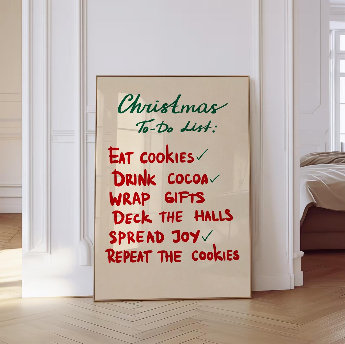 Vintage Christmas Kitchen Typography Poster, Retro - Image 3