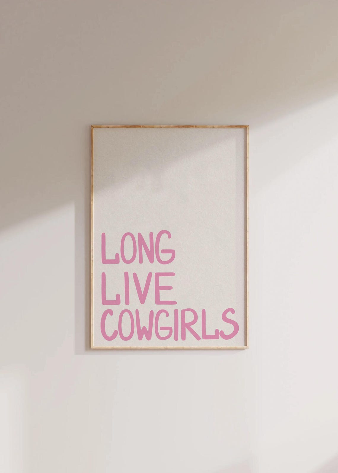 Long Live Cowgirls Pink Hand Lettered Western Typography Poster - Image 3