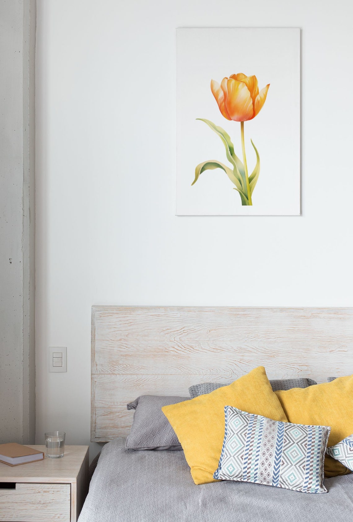 Orange Tulip Single Flower Watercolour Botanical Flower Poster - Image 7