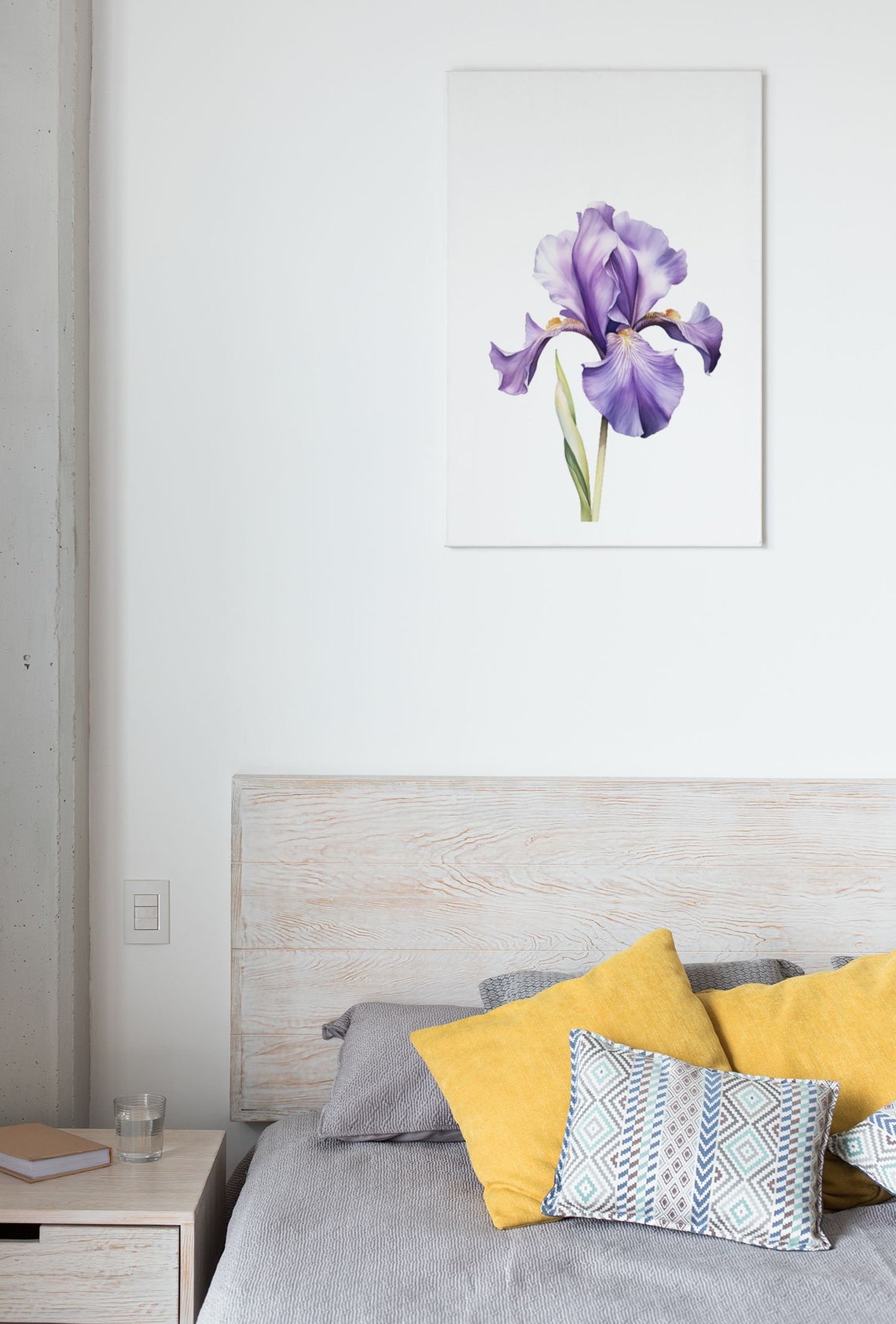 Lavender Purple Iris Single Bloom Watercolour Botanical Poster - Image 9