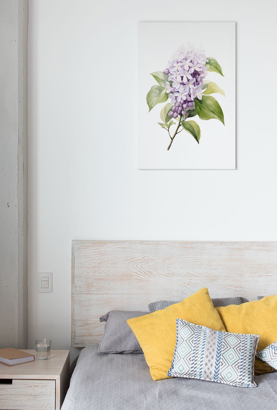 Pale Lilac Blossom Cluster Watercolour Botanical Flower Poster - Image 7