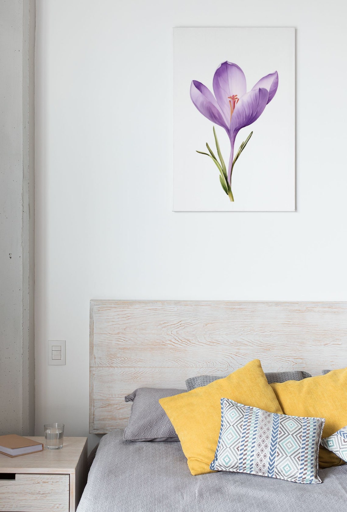 Pale Lilac Crocus Single Bloom Soft Gentle Watercolor Art Poster - Image 6
