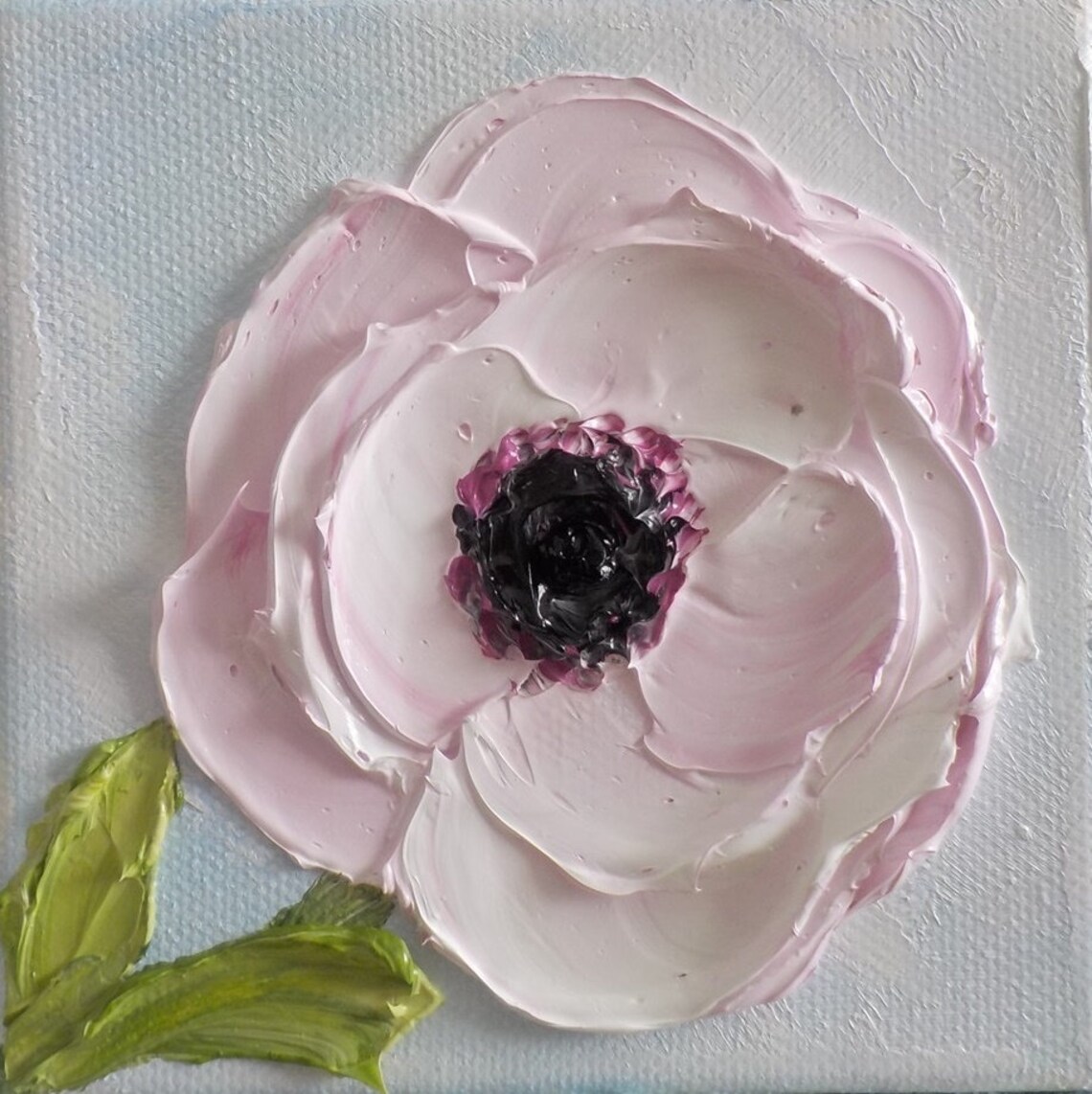 Italian Anemone Custom Oil Impasto Wall Art Print - Image 5