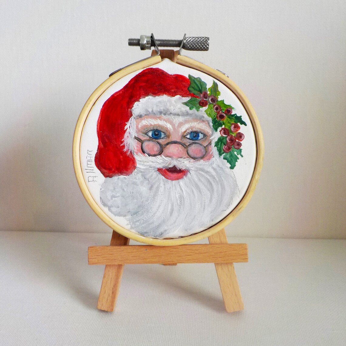 Santa Watercolor Christmas Ornament Art Print - Image 3