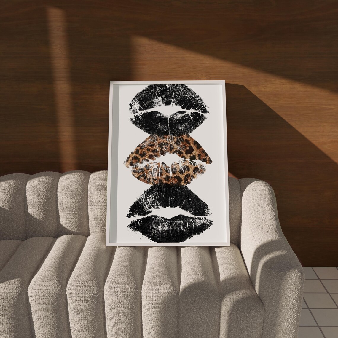 Kiss Lips Print, Y2K Retro Grunge Wall Art