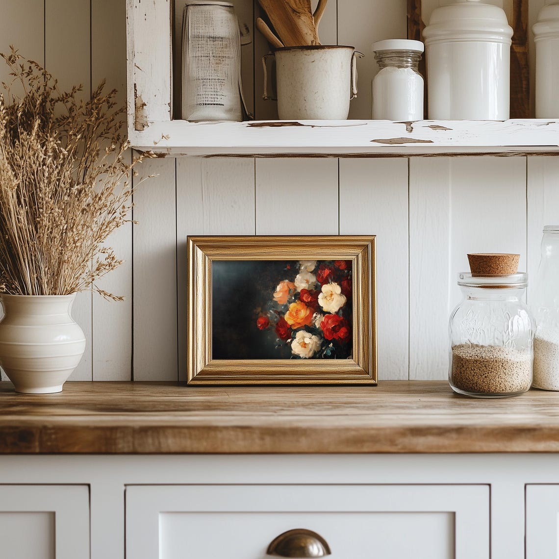 Autumn Bouquet Painting Vintage Flower Wall Print Flower Print Wall Decor Floral Wall Art Dark Moody Oil Painting Art - Image 4