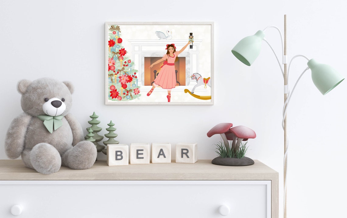 Nutcracker Ballet Clara Pink Dress Christmas Dancer Holiday Poster - Image 3