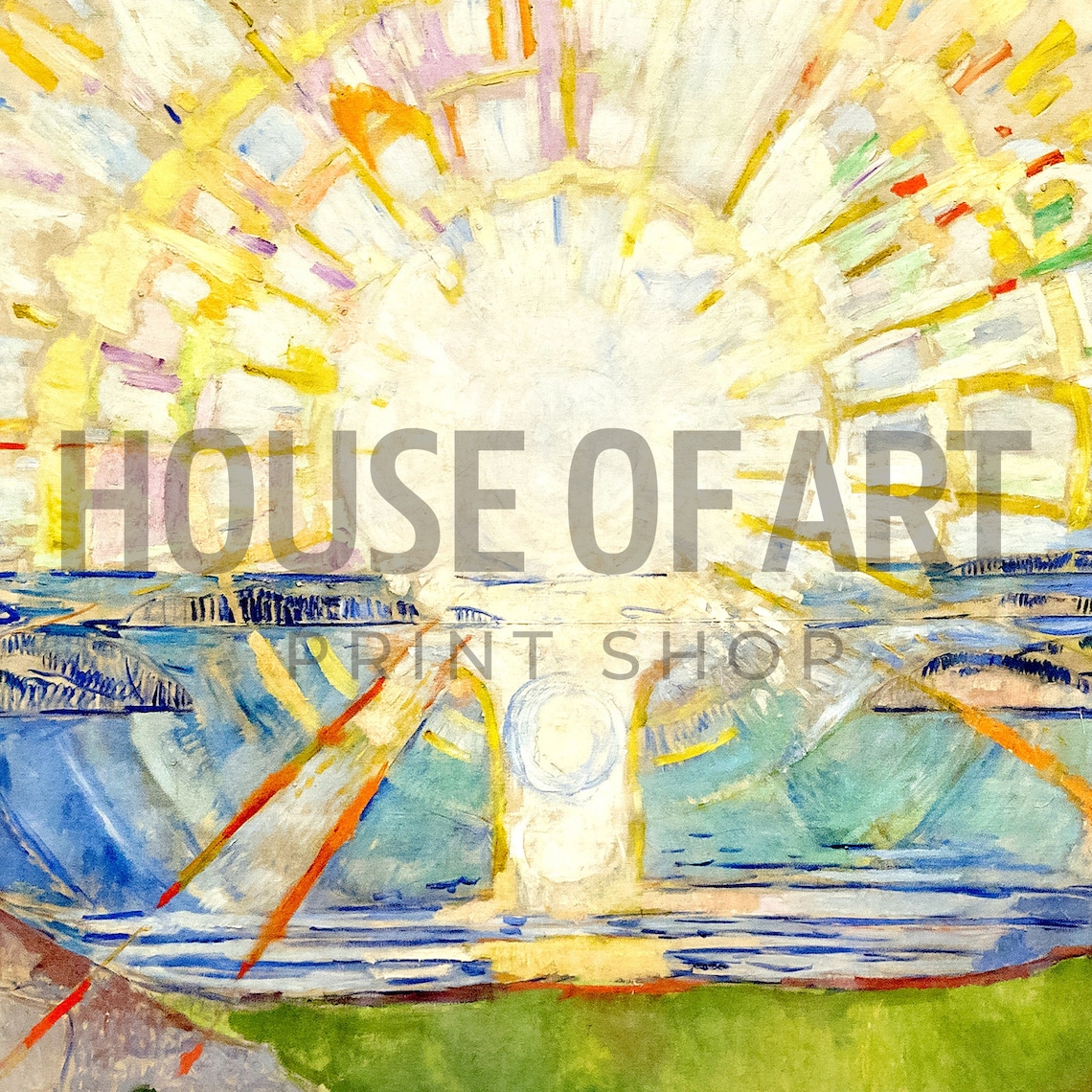 The Sun Modern Sea Landscape Art Print, Abstract Expressionist - Image 2