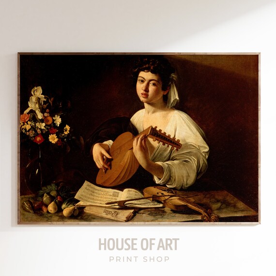 Caravaggio The Lute Player Baroque Young Musician Oil Painting Poster