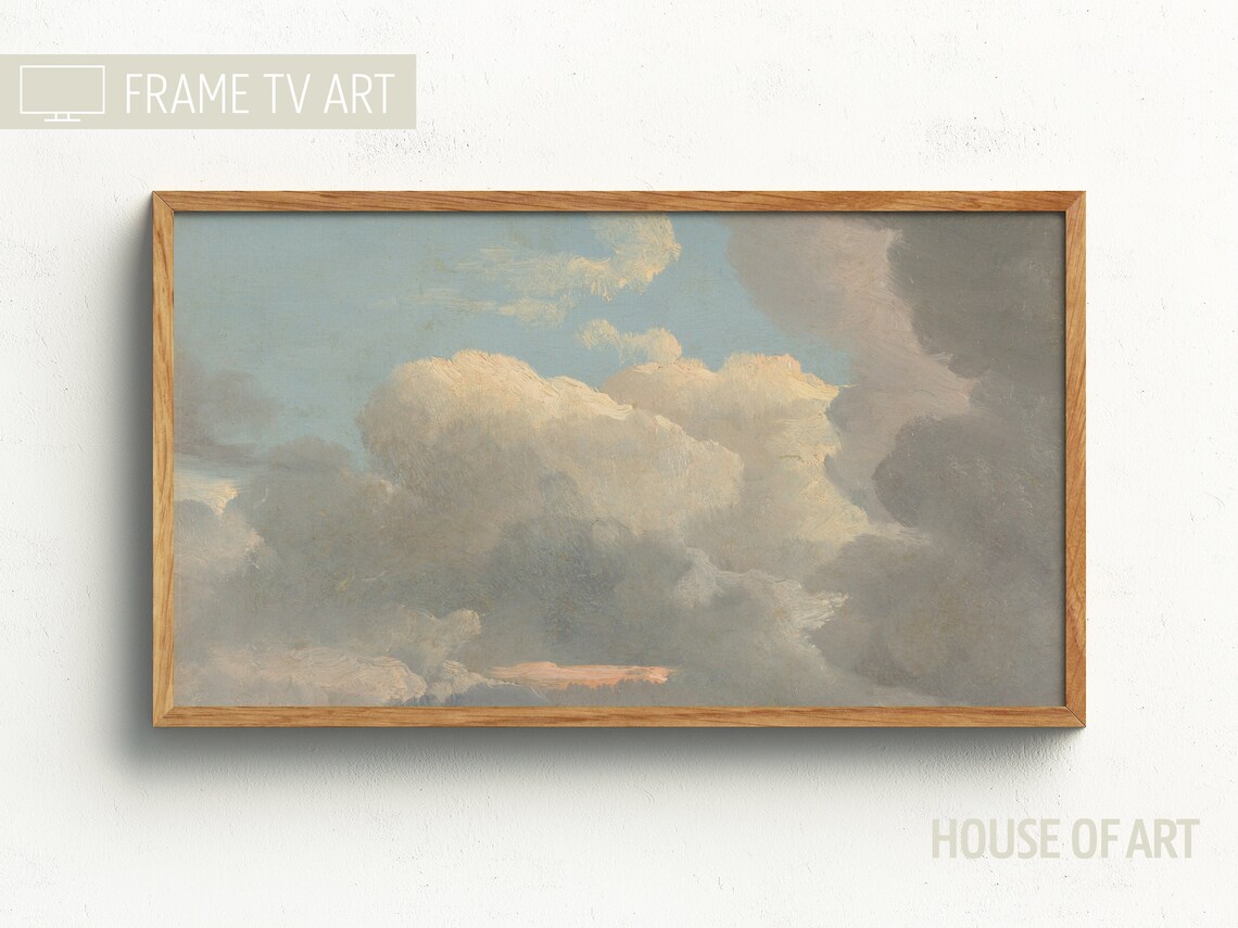 Cloud Frame Vintage Sunset Farmhouse Art Print
