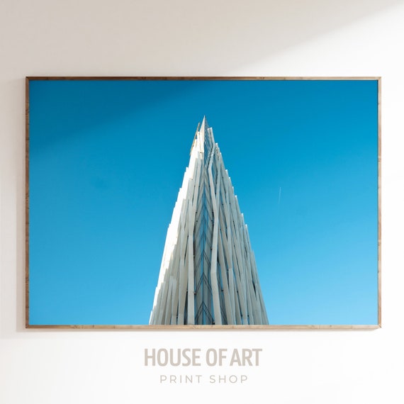 Architecture Photography Diagonal Zero Zero Building Barcelona Print Street Photography Blue Wall Art Wall Art