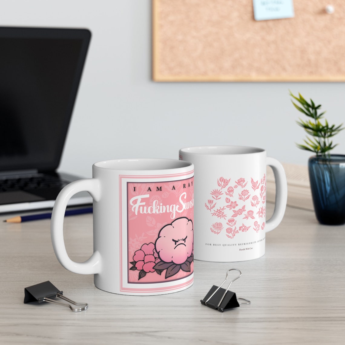 Sarcastic Cute Flower Quote Art Print - Image 4