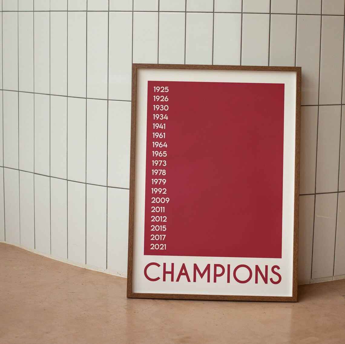 Alabama Crimson Tide Football Championship Years Wall Poster
