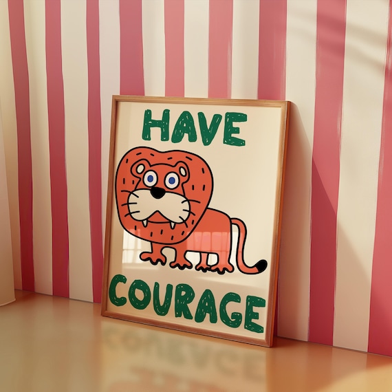 Lion Colorful Print For Kids Wall Art Nursery Poster Room Decor Baby Shower Gift Playroom Quote