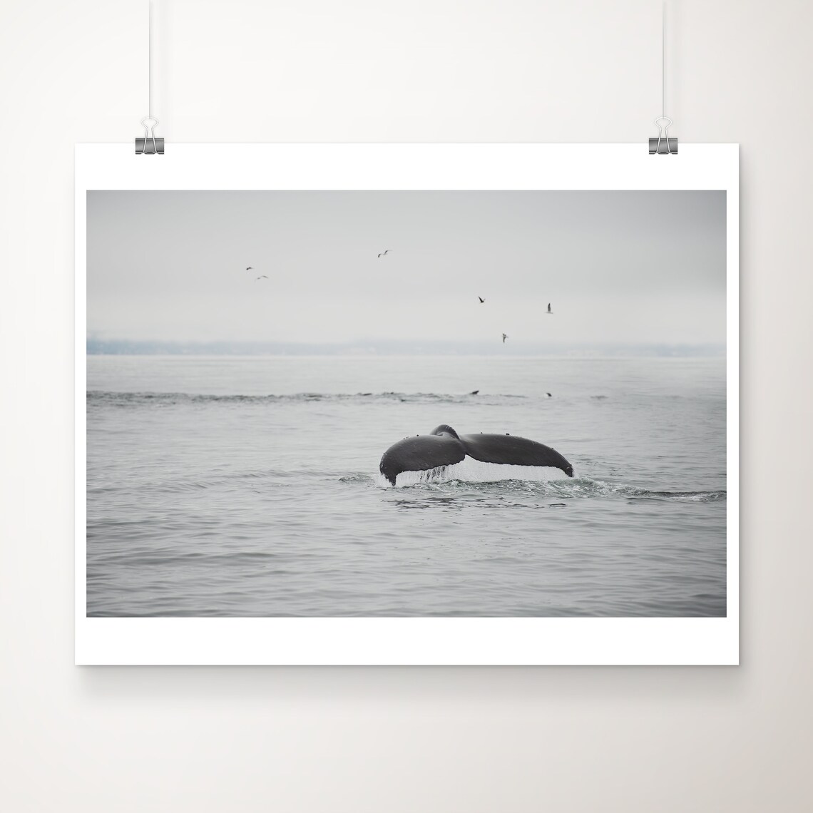 Humpback Whale Tail Pacific Ocean Coastal Art Print