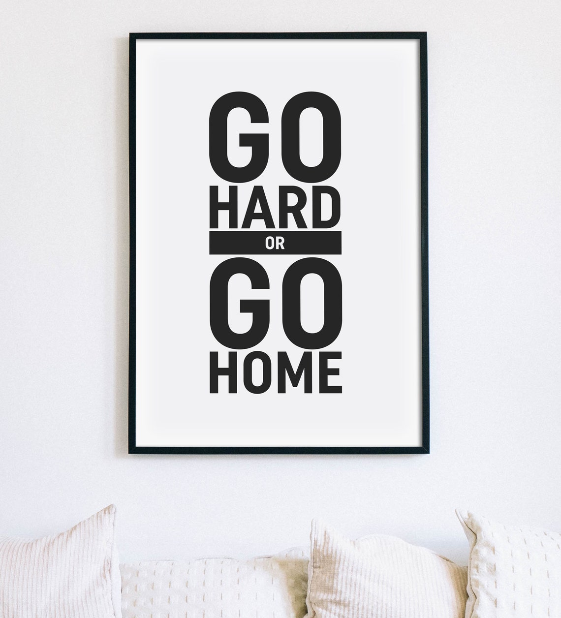 Go Hard Or Go Home Bold Fitness Gym Workout Motivation Poster - Image 2